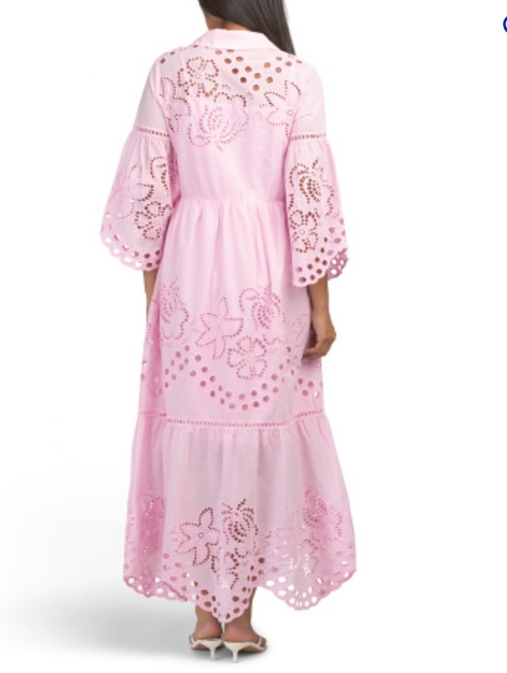 Nwt Large & Mediun Solitaire Pink Eyelet Maxi Dress - Picture 3 of 17